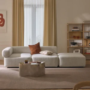 ANTON – the ultimate modular sofa solution. With sleek geometric modules, brushed metal accents, and an easy click system, it adapts effortlessly to your living space. Designed and made in the UAE.