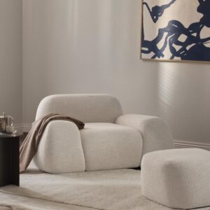 Boucle lounge chair cloud