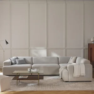 a deep seat, it's wonderfully relaxing – and with the matching MELVA ottoman, the sofa transforms into a spacious lounge area