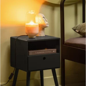 Ozzy bedside table with one drawer and open compartment, combining modern design with functional storage