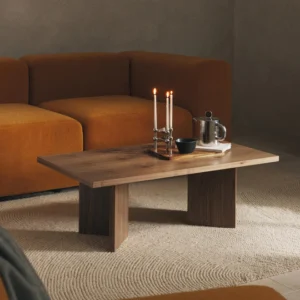 Toni wooden coffee table in dark oak veneer finish, made from MDF with lacquered surface, crafted from FSC®-certified sustainable wood