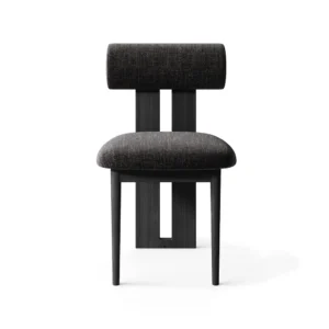 Aria Dining Chair with soft curved design and sturdy wooden legs, styled for versatile dining interiors.