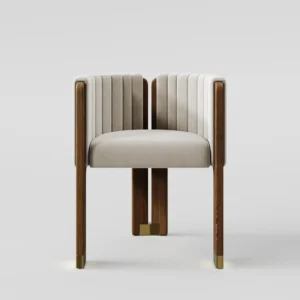 Ember Dining Chair with velvet upholstery and birch frame, styled as a modern dining and accent chair