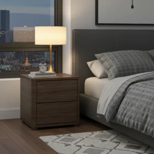 Modern Maison 2-Tier Bedside Table with two open shelves, minimalist design, and versatile style for contemporary or classic bedrooms.