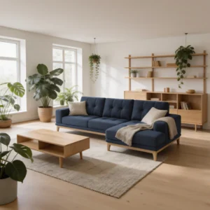 Palermo 3-Seater Sofa with clean lines, modern silhouette, and medium-firm seating, measuring 260 cm long, 80 cm deep, and 100 cm high