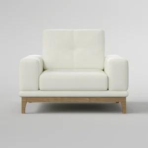 Palermo Armchair with low-profile modern design, sleek lines, generous cushioning, and minimalist frame, crafted for comfort and style in living rooms or lounge areas