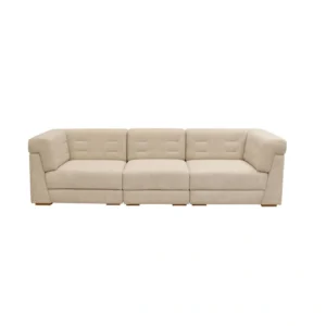 Outdoor modular sofa with clean contemporary lines, deep cushioned seating, and plush pillows, styled as a centerpiece for modern patios and terraces.
