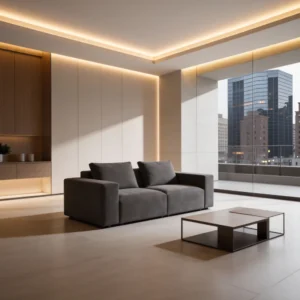 Urban 2-Seater Straight Sofa with wood frame, Terylene upholstery, medium-firm seating, and clean modern silhouette for compact interiors.