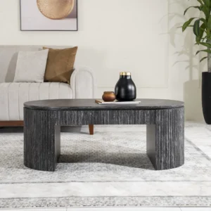Aero  Paper Foil Finished Oval Cocktail Table