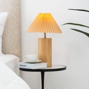 Pleat Wood Table Lamp
