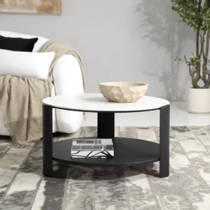 Verona Modern Round Sintered Stone Cocktail Table