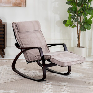 Kangbo Rocking Chair with Leg Rest -Brown/Walnut